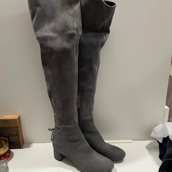 Dark Gray Tory Burch Over the Knee Boots 9.5 - Picture 2 of 5